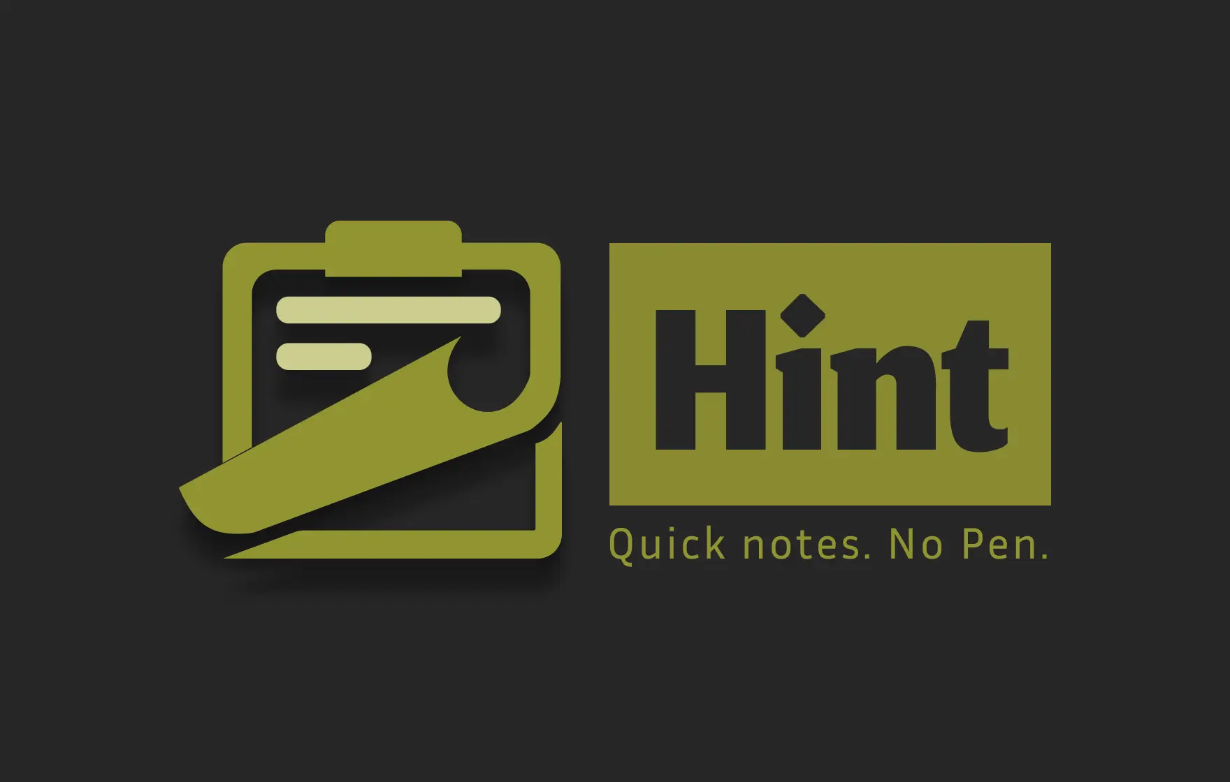 Hint Chrome extension branding preview card featuring Quick Notes No Pen